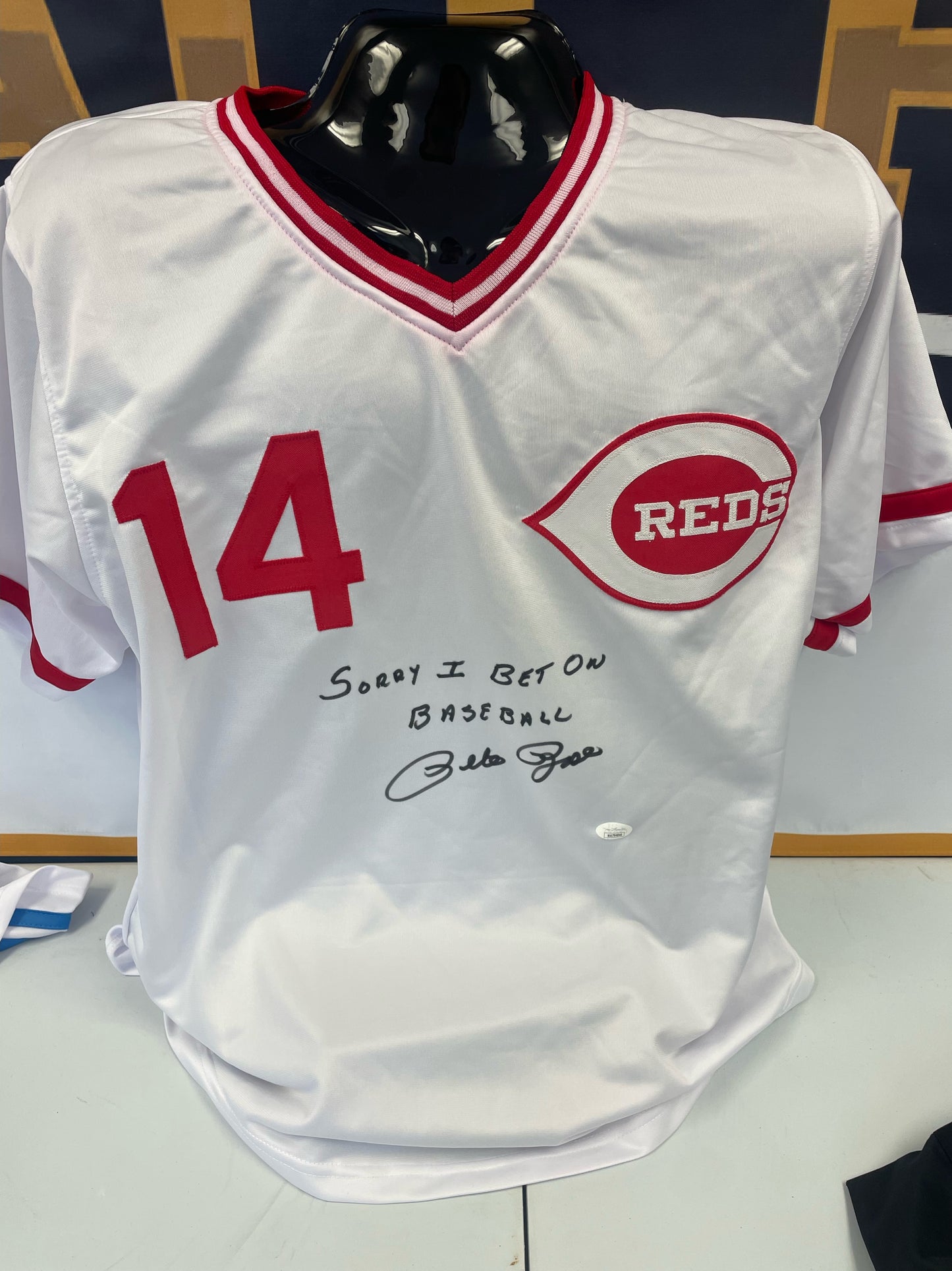 PETE ROSE JERSEY "SORRY I BET ON BASEBALL"